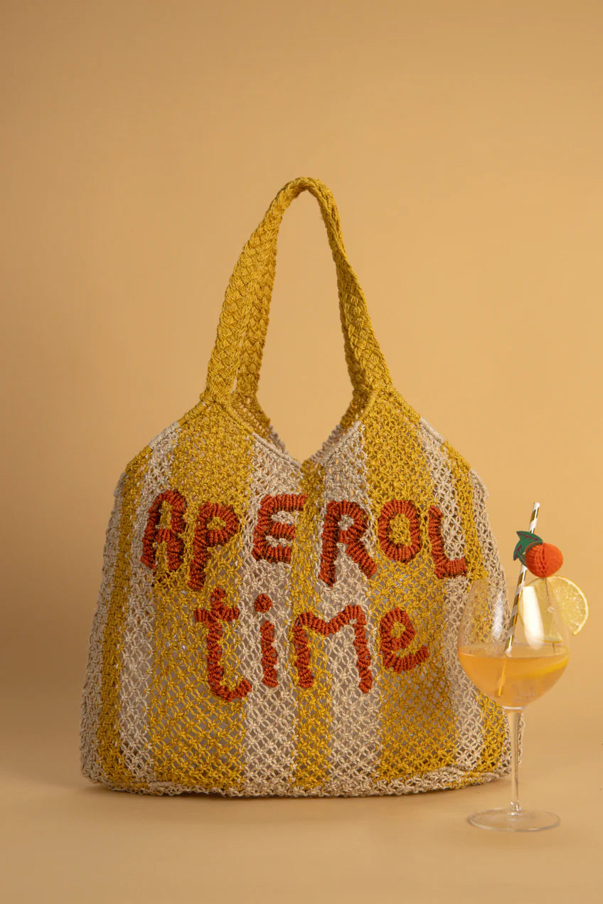 Drew Stripe Aperol Yellow Bag