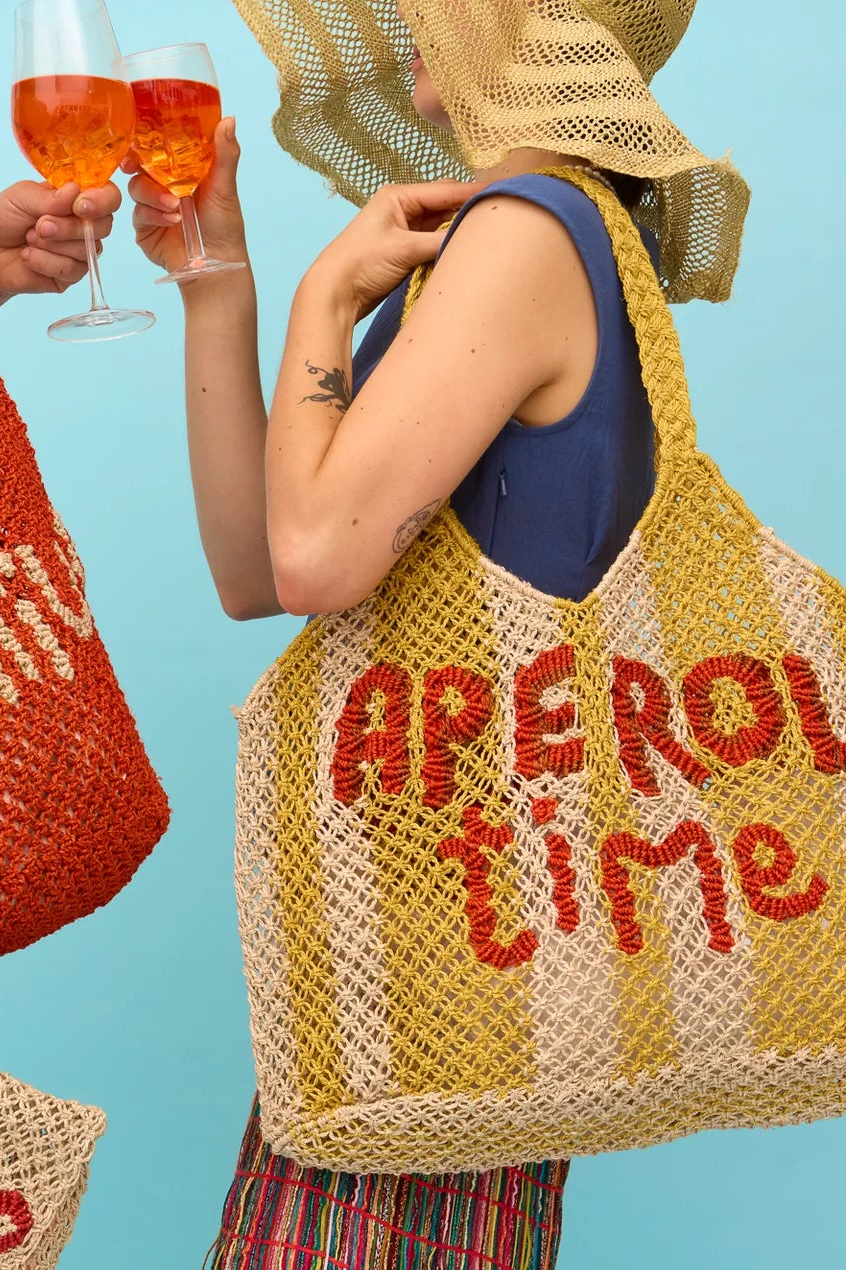 Drew Stripe Aperol Yellow Bag