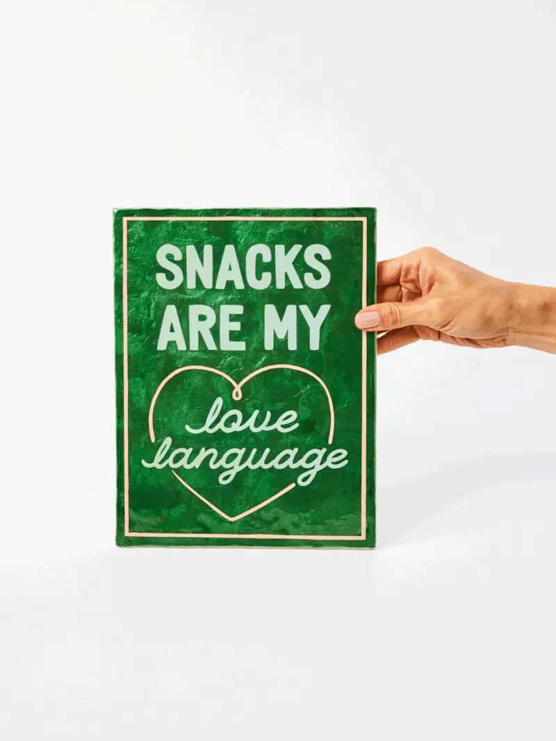 green snacks are my love language hanging wall tile