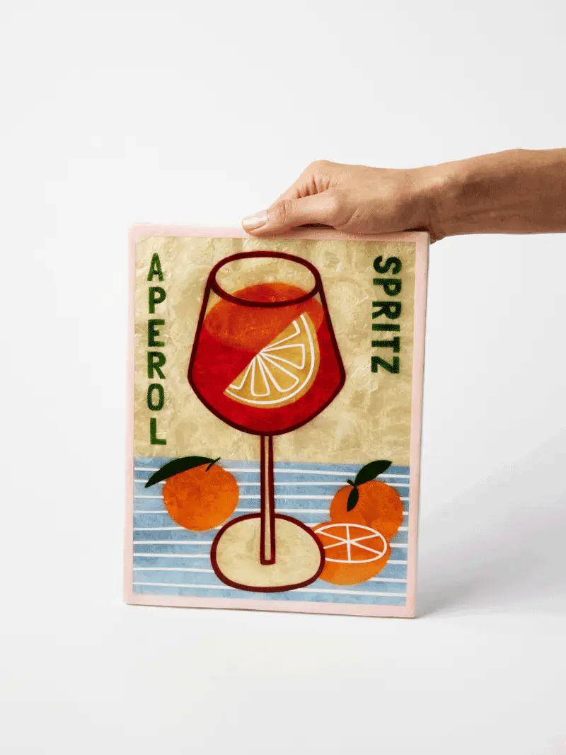 Aperol Spritz Rectangle hanging wall tile
