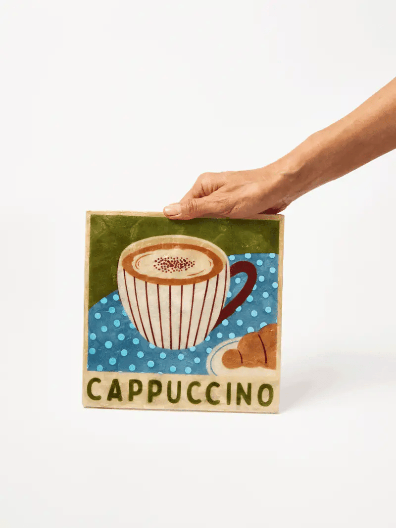 Cappuccino capiz shell hanging wall tile