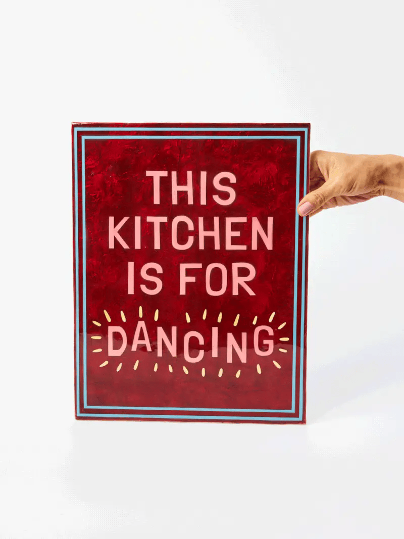Red This Kitchen is For Dancing Tile
